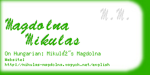 magdolna mikulas business card